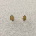 Sterling Silver Oval Ethiopian Opal Post Earrings Size 2