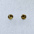 Sterling Silver Round Citrine Post Earrings Size 1