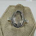 Sterling Silver Bezeled Herkimer Diamond Ring - Size 9 - Clarity, Intuition & Alignment