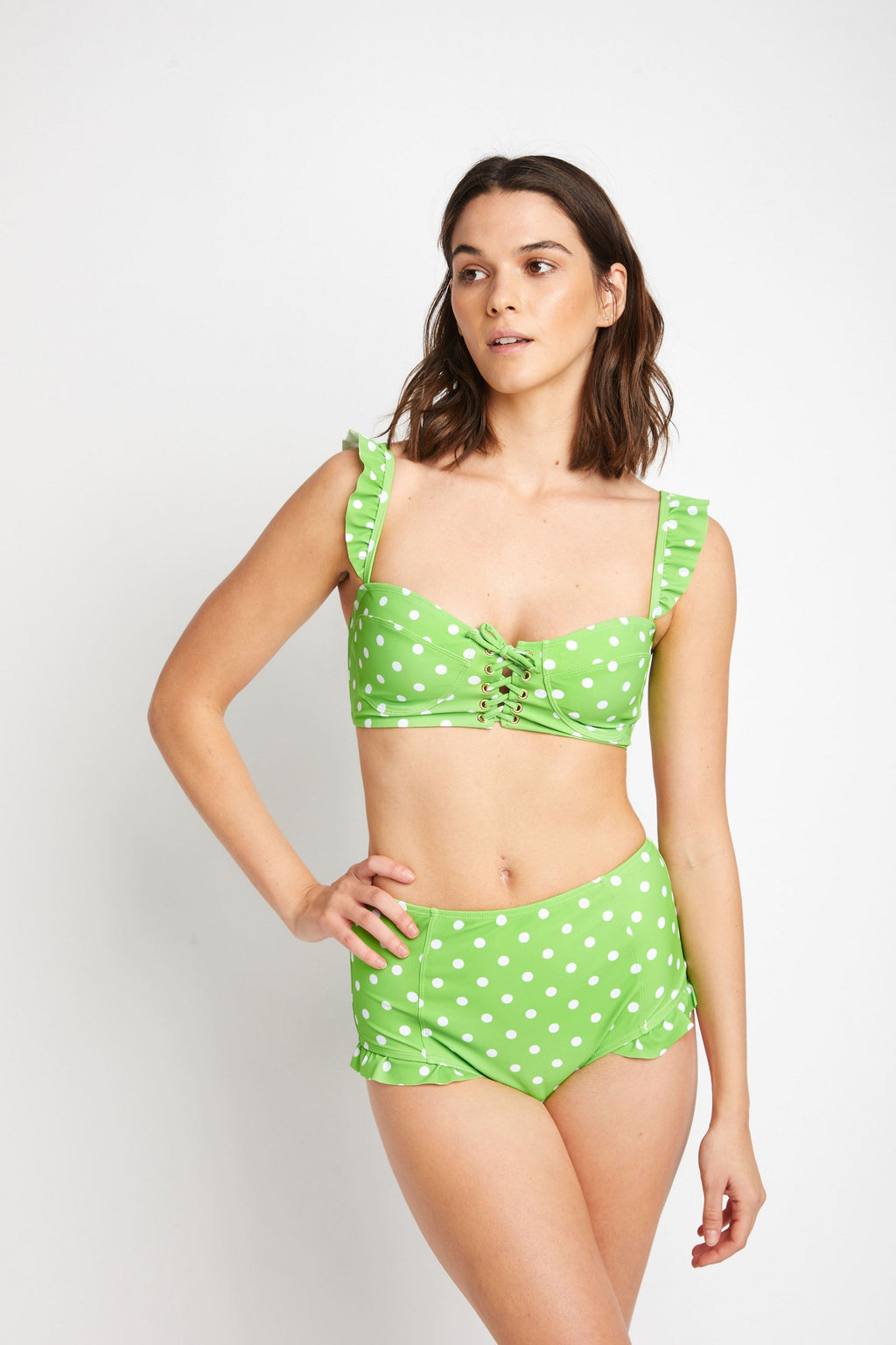 B2810- Lime.Wht Dot