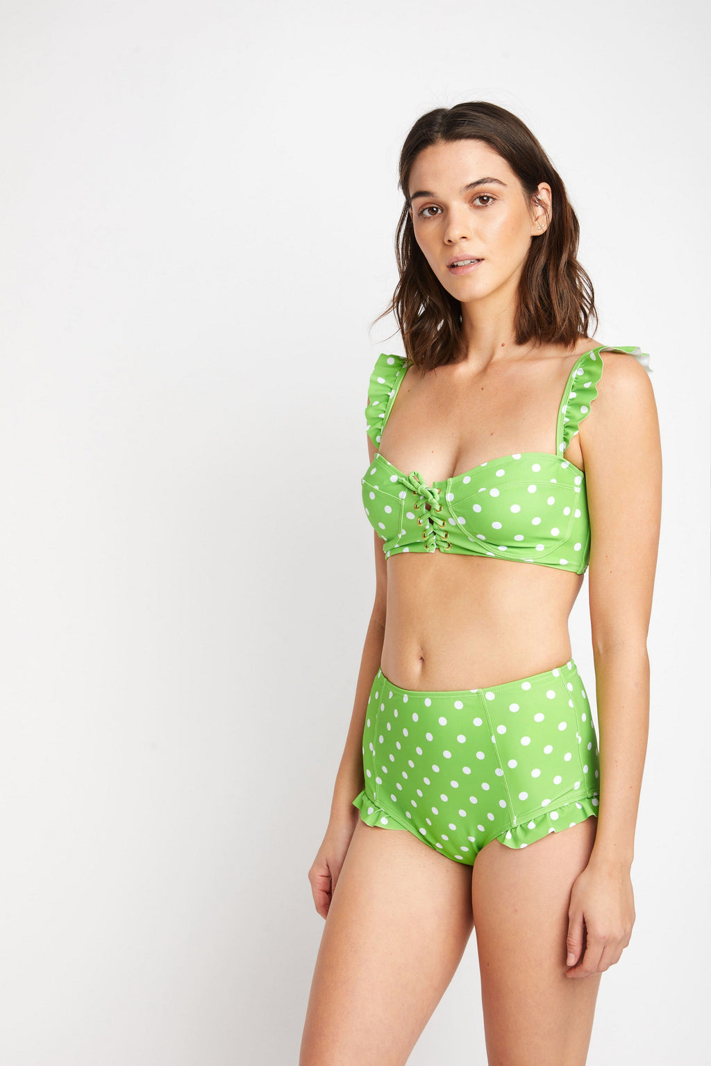 B2810- Lime.Wht Dot