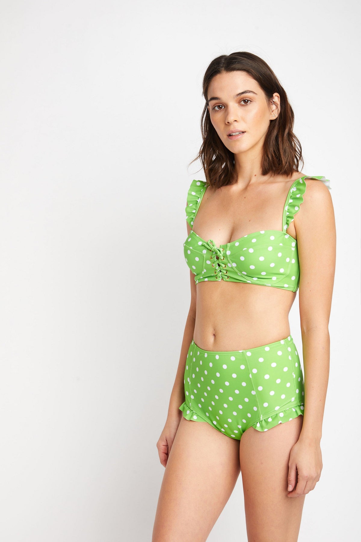 B2810- Lime.Wht Dot