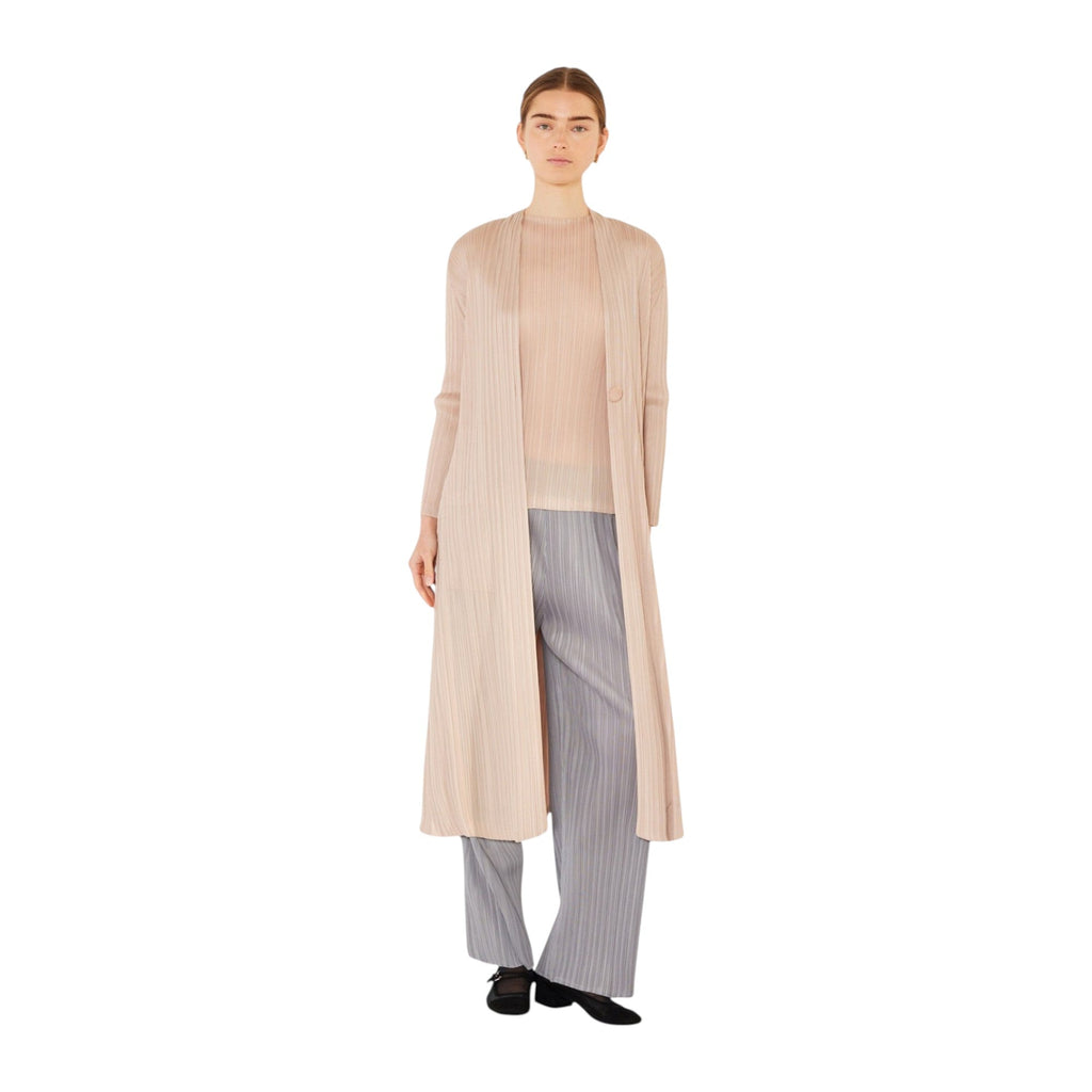 Pleated long sleeve cardigan buster - C02LG_Beige