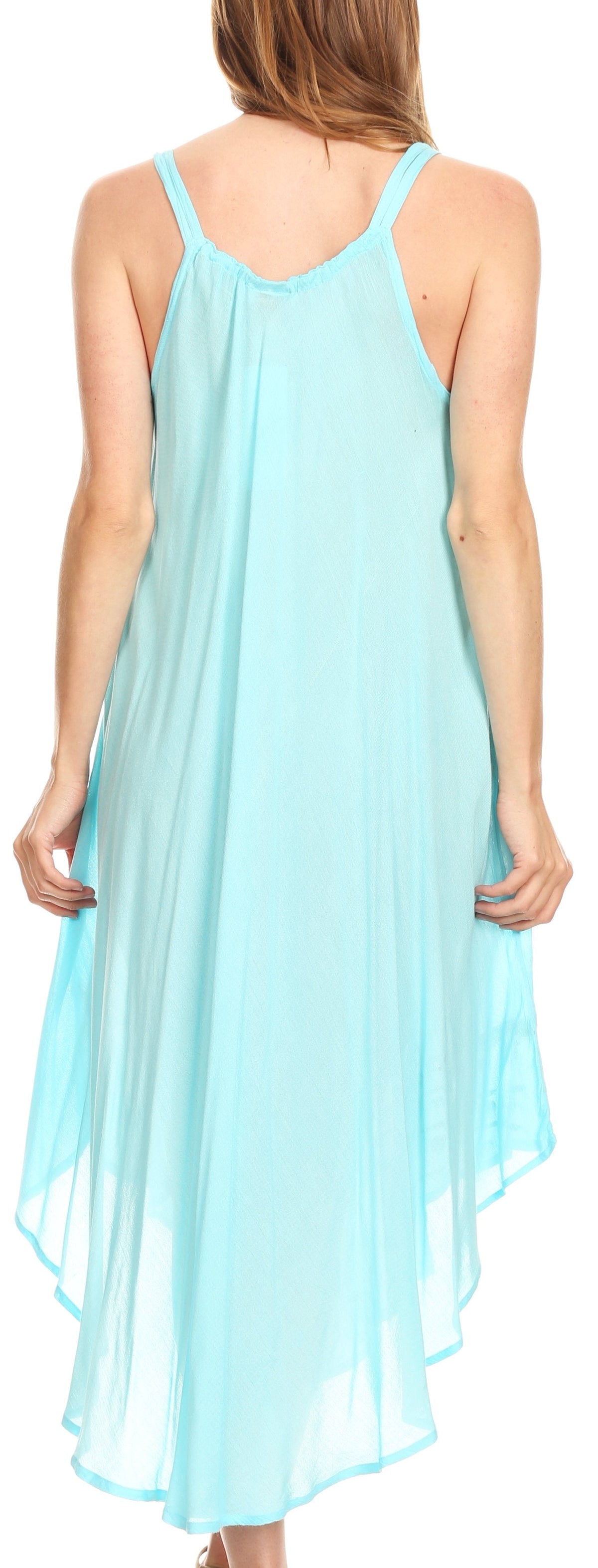 Sakkas Nila Women's Double Spaghetti Strap V-neck Casual Maxi Long Summer Dress