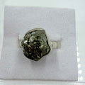 Sterling Silver Rough Pyrite Ring - Size 7 - Protective, Abundant & Grounding