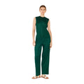 Pleated classic straight long pants - P01BS_Hunter Green