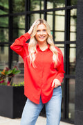 Kathryn Classic Button-Up, Dark Red