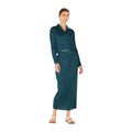 Pleated midi pencil skirt - SKT01H_Deep Green