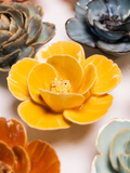 Ceramic Small Yellow Poppy Flower