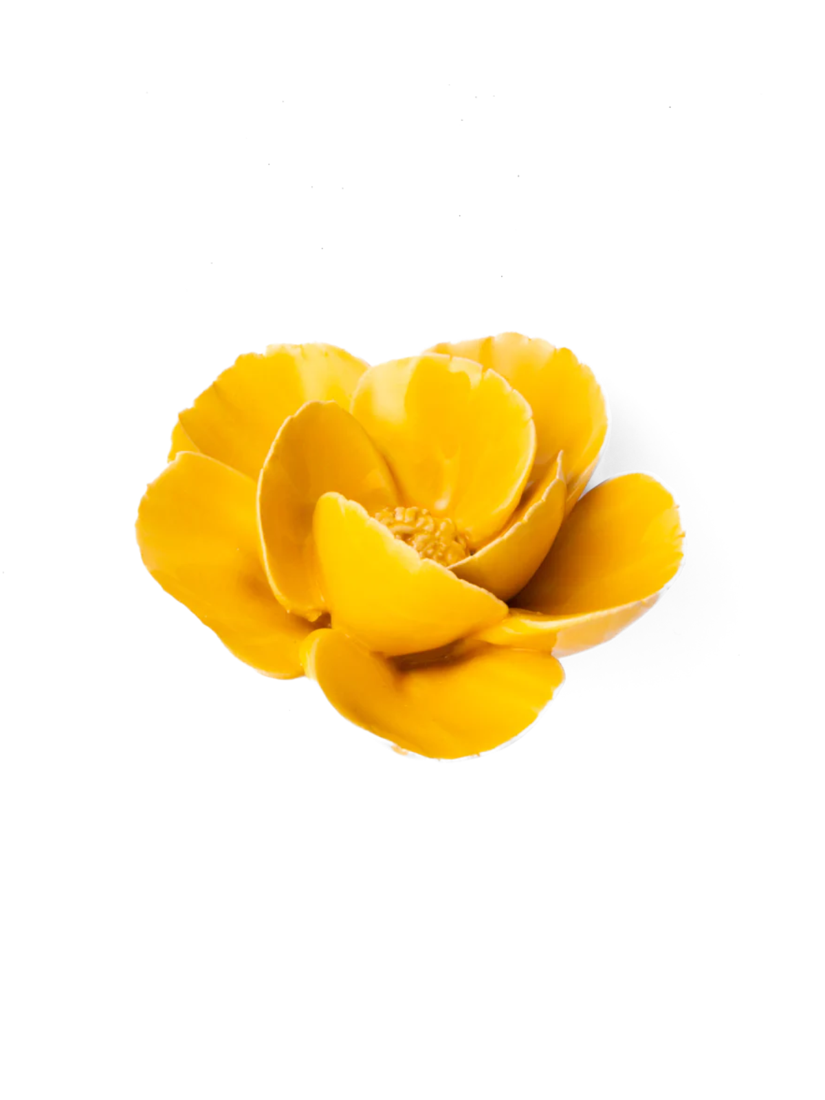 Ceramic Small Yellow Poppy Flower