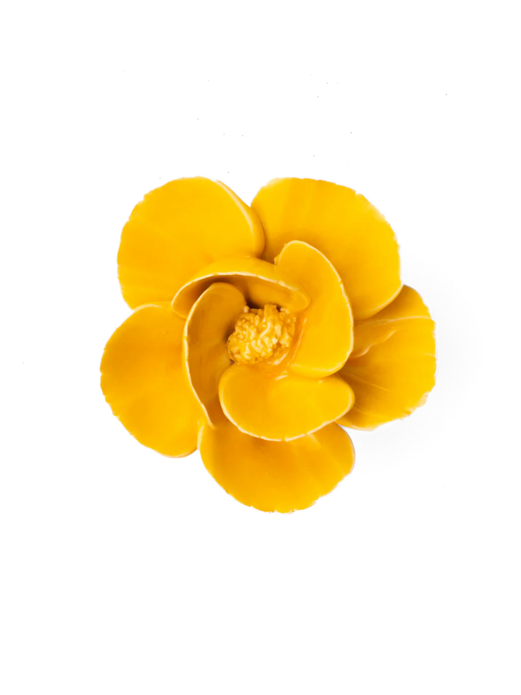 Ceramic Small Yellow Poppy Flower
