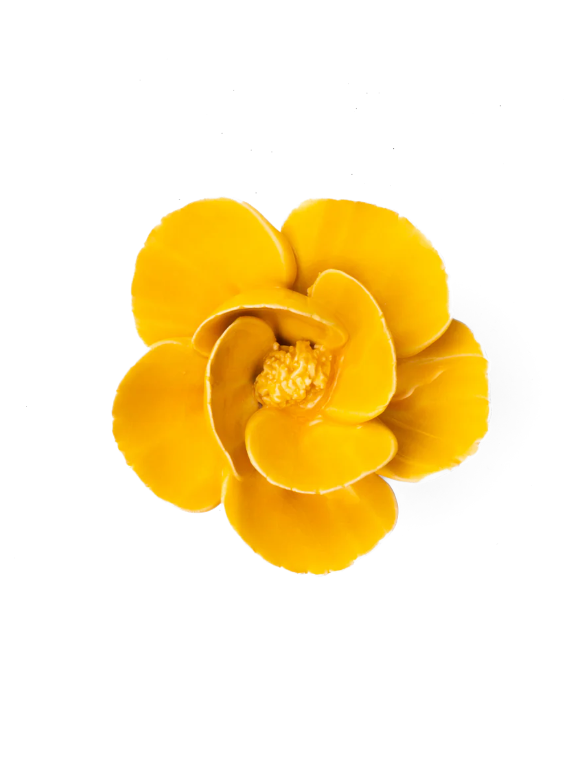 Ceramic Small Yellow Poppy Flower