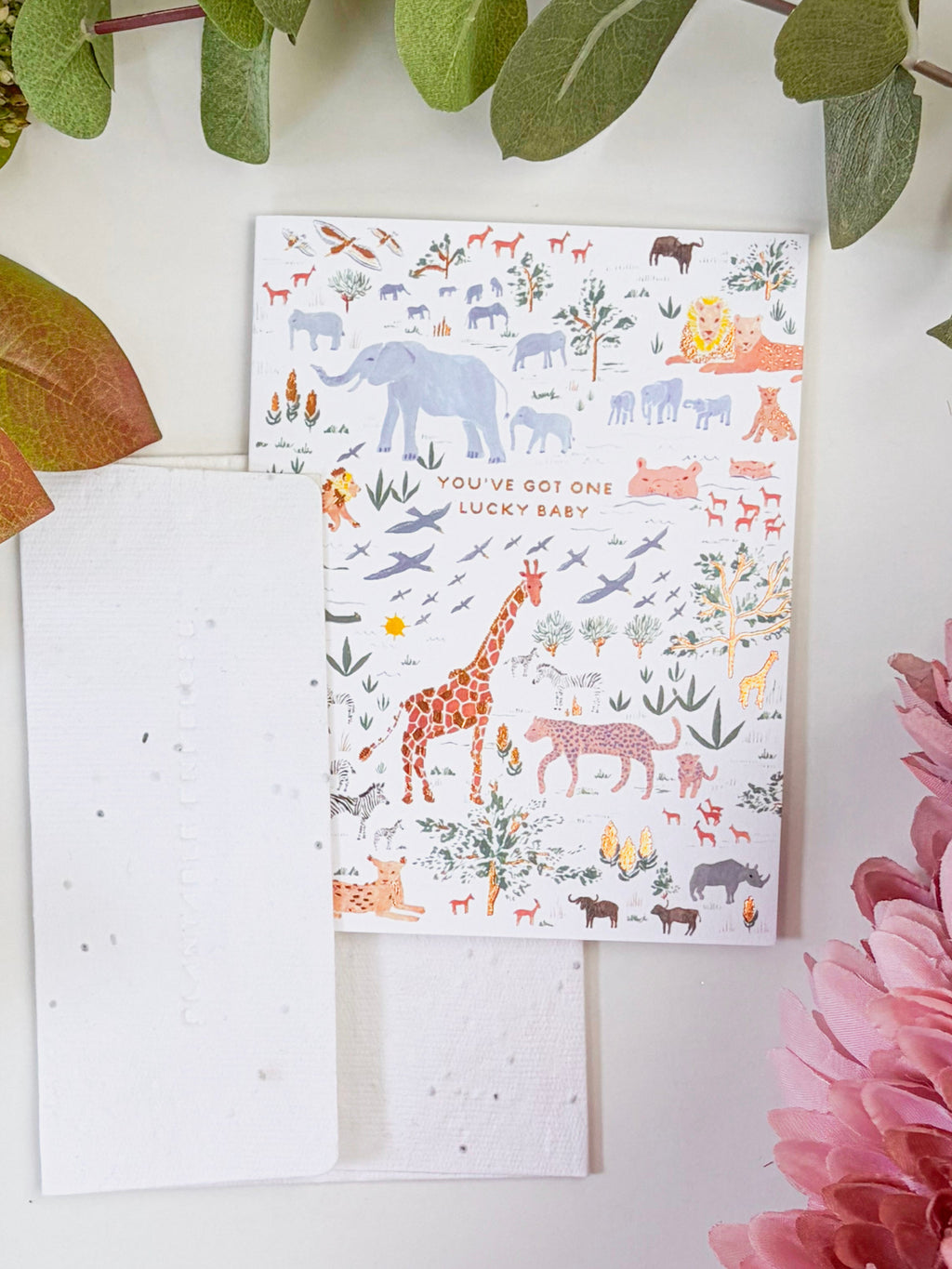 You've Got One Lucky Baby - Seeded Baby Congratulations Card